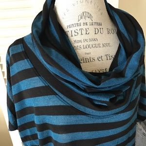 INC Cowl Neck Metallic Semi Sheer Sweater